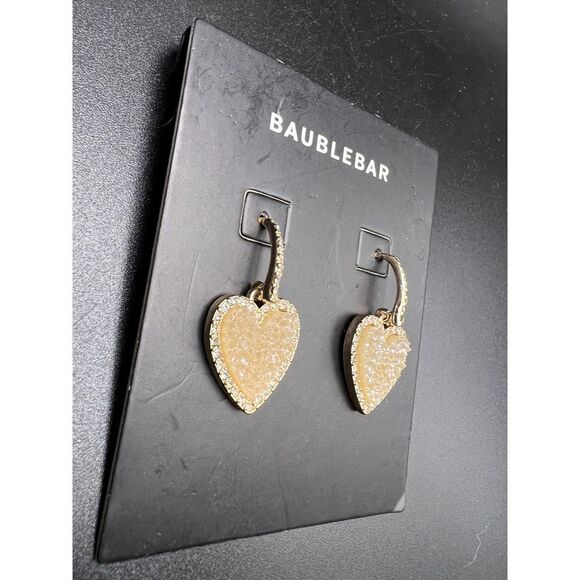 BaubleBar Drusy Heart Earrings - Picture 3 of 4